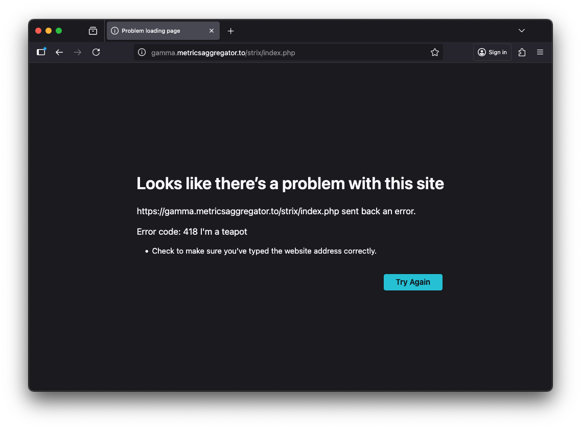 I'm a teapot response